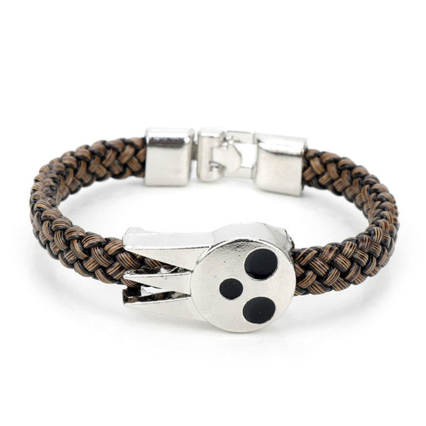 Soul Eater Death's skull leather bracelet