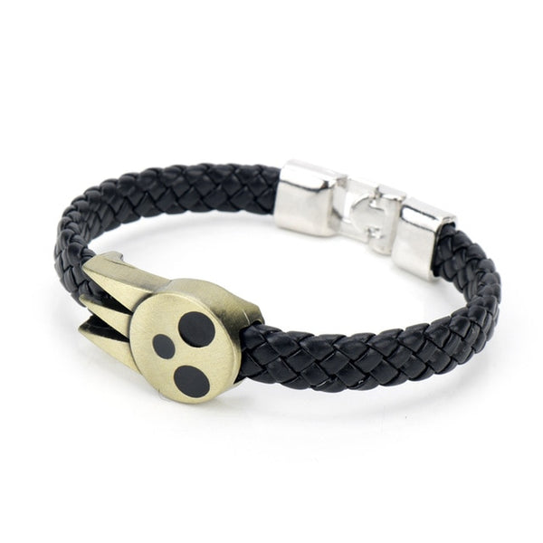 Soul Eater Death's skull leather bracelet