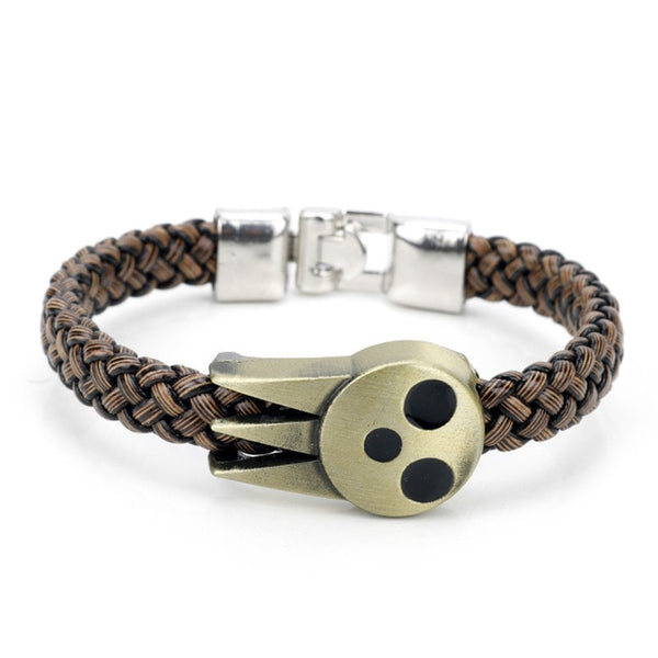 Soul Eater Death's skull leather bracelet